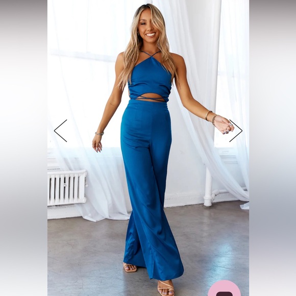 Hello Molly DEAR EMILIA ADRIANNA JUMPSUIT PETROL BLUE - Picture 2 of 5